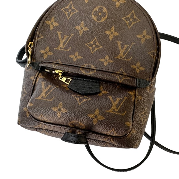 Authentic🥰Louis Vuitton Palm Springs Mini Backpack BB Crossbody Brown Monogram - Picture 3 of 12